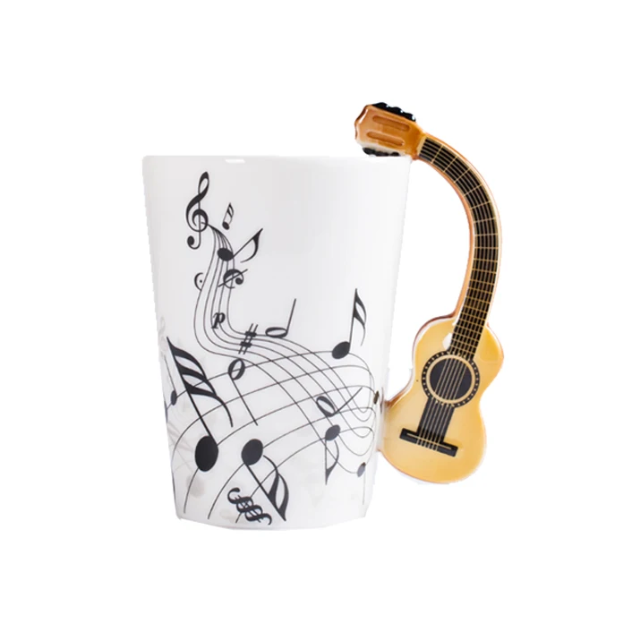 
elegant 200ml ceramic hand painted coffee mug music themed symbolic gift for birthday 