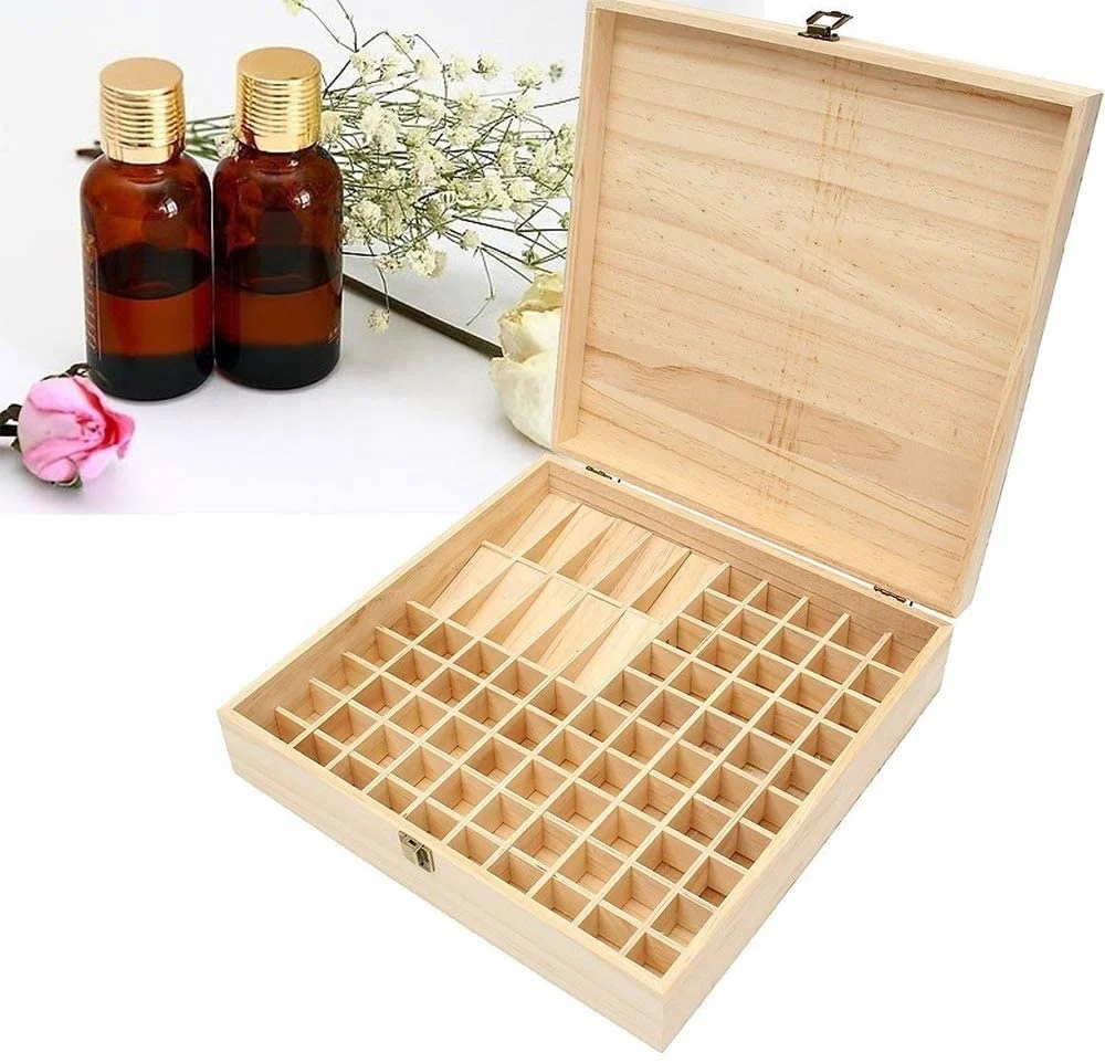 
Wooden Essential Oil Box,Oil Storage for Aromatherapy ,Oils Bottle, box case for 5ml, 10ml, Bottles, Tubes, Accessories  (62583513809)
