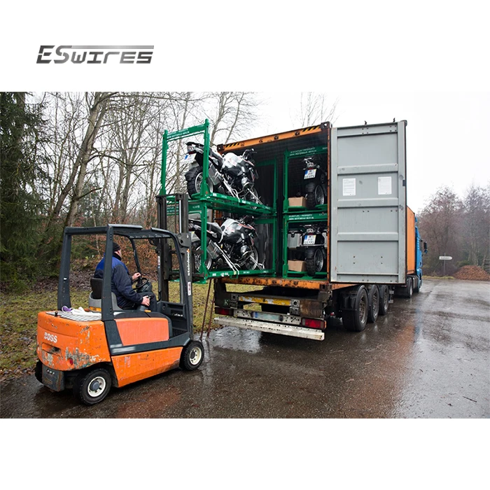 Logistic industry portable stackable metal steel shipping motorcycle transport pallet