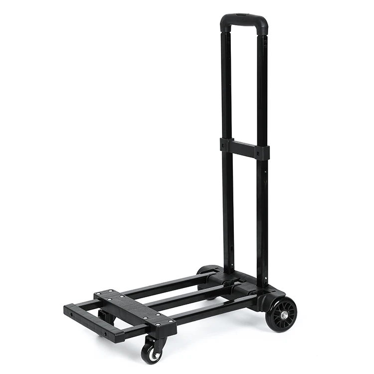 Tianyu Aluminum Alloy Mini Folding Hand Truck 4-Wheel Portable Cart for Home Office Shopping and Travel Dolly Trolley Cart