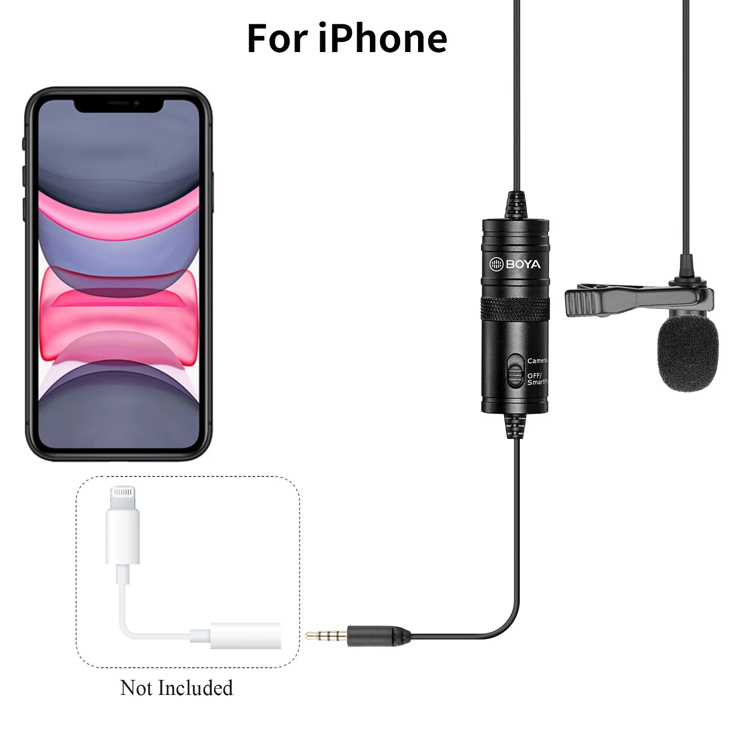 BOYA BY-M1 M1 PRO Wholesale 3.5mm jack Lapel Mic Collar Smartphones Laptop Micro 6M long Mini Cravate Microphone