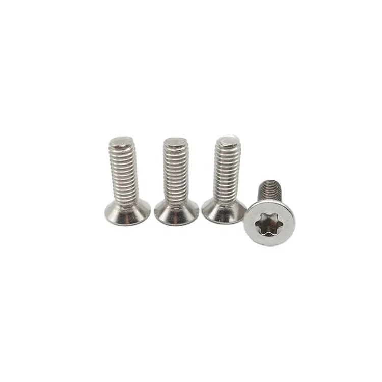 304 Stainless Steel Counter Sunk Head Slotted Screws Flat Head Slotted M4 Slot Six Lobe Torx  Screws