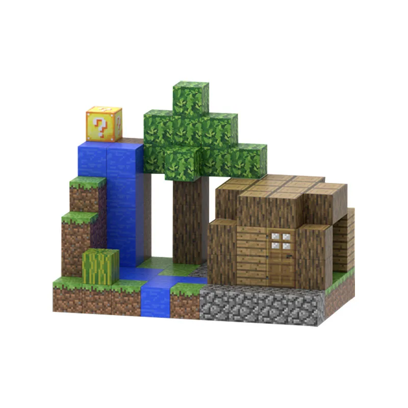 Magnetic Blocks Build Mine Magnet World Edition STEM Montessori Sensory Toys 107PCS Cubes Construction Magnetic Toys for Kids