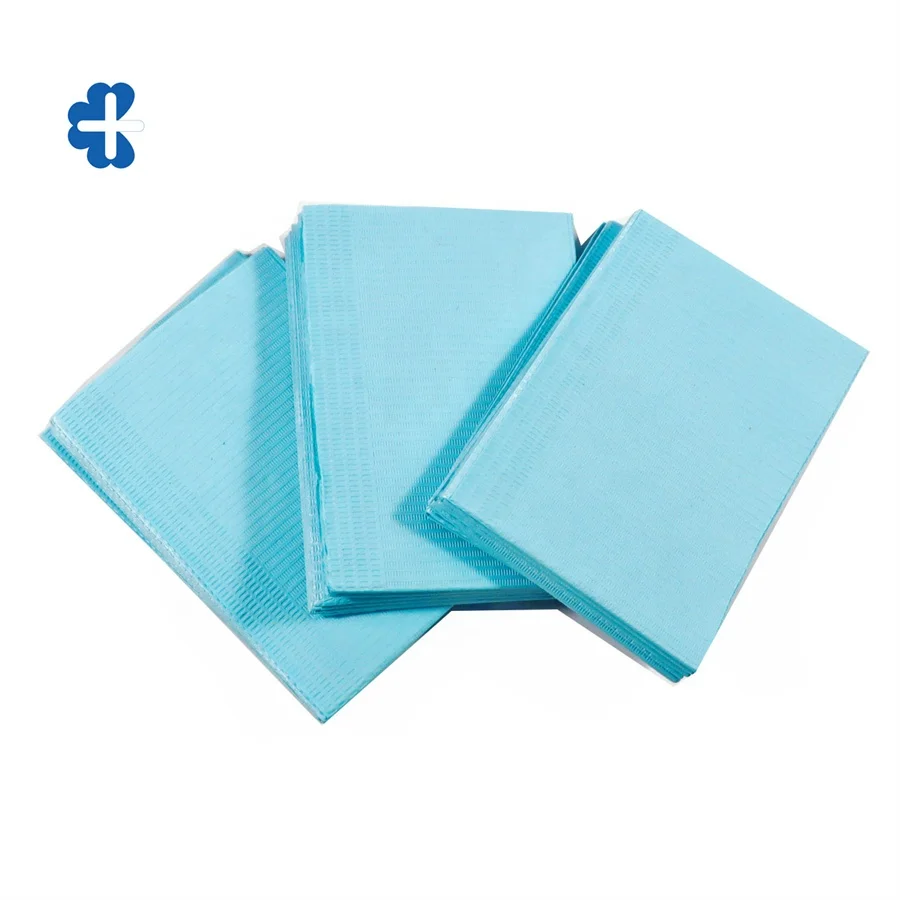 Manufacture Blue Color Hot Sale Consumable Disposable Waterproof Dental Bibs