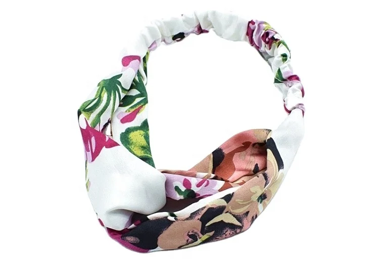 
KENSHELLEY 2020 New Arrival Print Headband Multicolor Elastic Hair Accessories Fashion Knotted Cross Headband For Women And Girl 