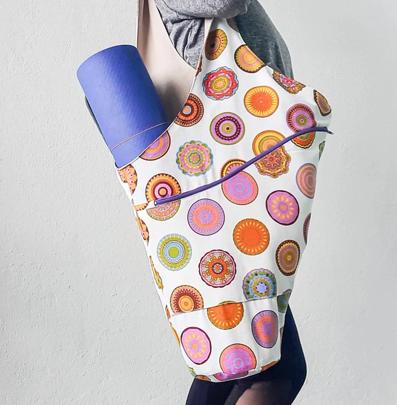 Private Label Yoga Mat Bag With Large Size Pocket And Zipper Pocket Nylon Yoga Mat Carrier Fit Most Size Mats