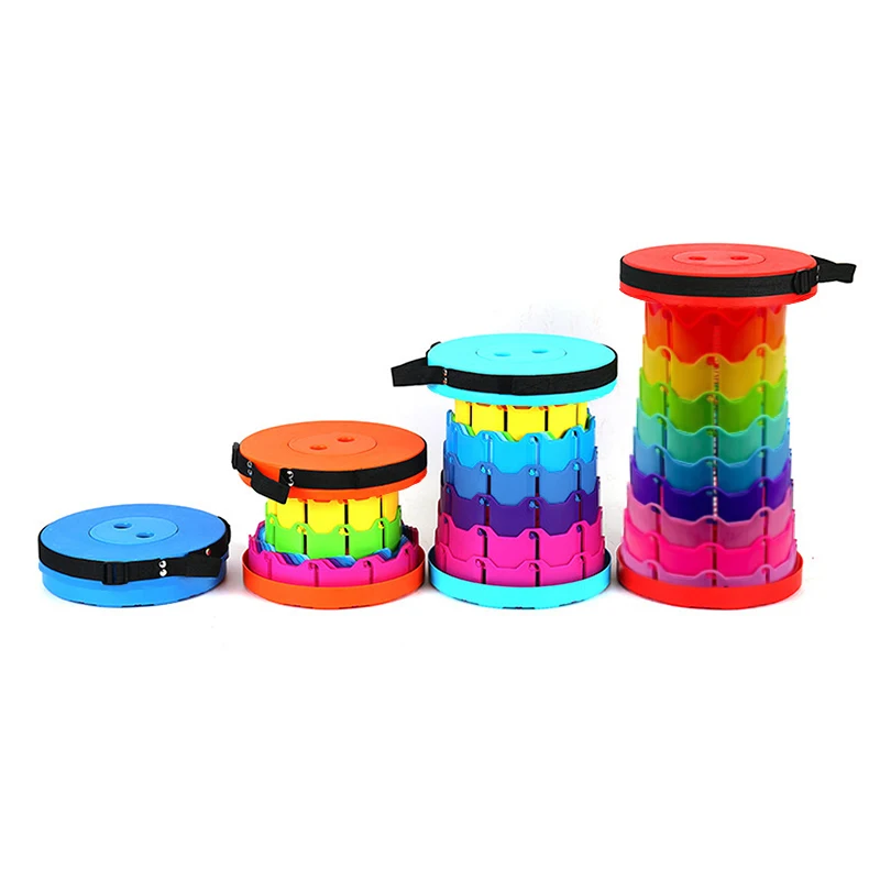 Outdoor park portable travel camping folding stool outdoor fishing circular adjustable telescopic chair