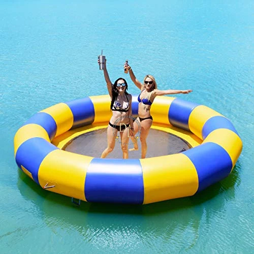 Air Water Bouncer Swim Platform Inflatable Trampoline Water Park Games Inflatable Sea Floating Trampoline