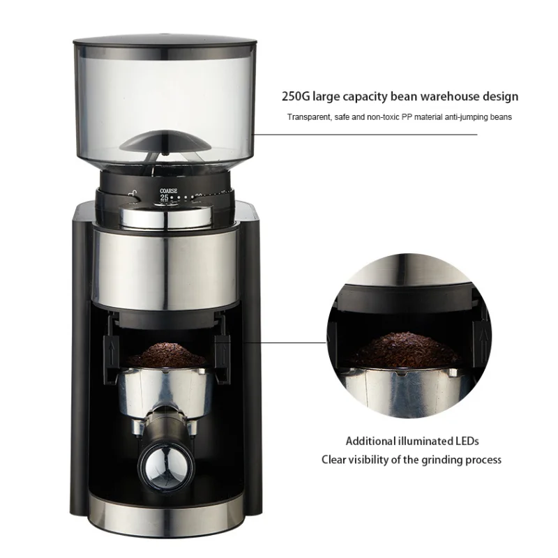Manufacturer Customized Fully Automatic Electric Coffee Grinder Stainless Steel Wholesale Household Use Outdoor RV Applications