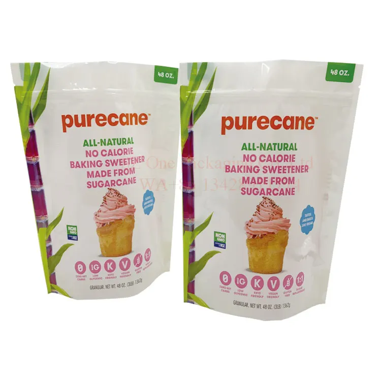Wholesale Food Grade Resealable Stand Up Aluminum Foil Plastic Zipper ice cream cake Powder Packing Spice Packaging Bag