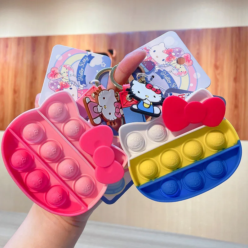 Лидер продаж Sanlio натуральная Sanrio декомпрессионная головоломка ручной веревки Пряжка силиконовый брелок сумка кукла игрушка
