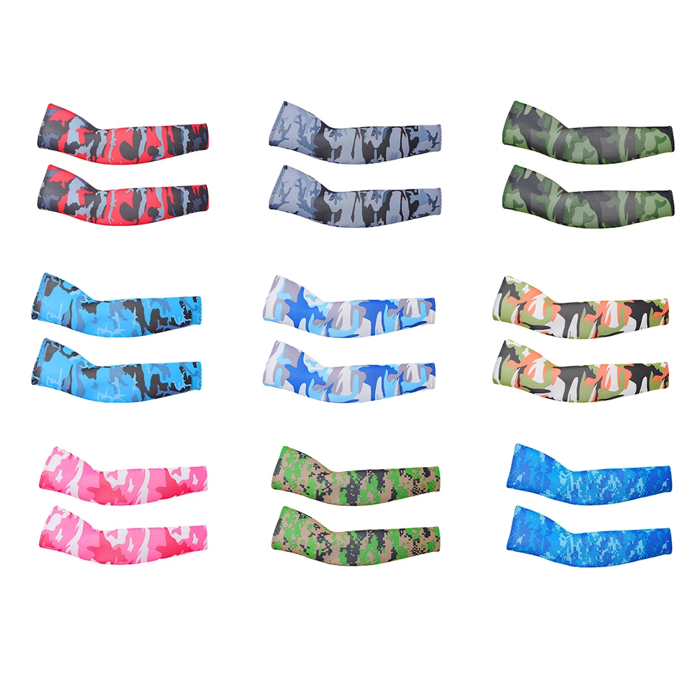 JINQI Custom logo cooling ice silk cool arm tattoo cover up uv fishing short cheap sunscreen hicool uv  arm sleeve