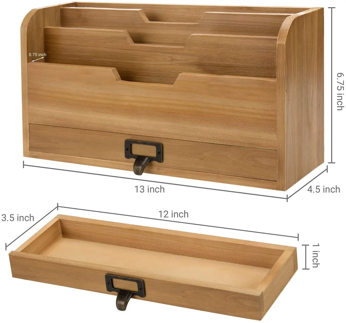 Carpeta документов 3 яруса кружевных в деревенском стиле коричневый держатель с выдвижными ящиками сортировщик деревянный поднос стол декоративные настенные шкафчики для хранения документов (коробка-Органайзер