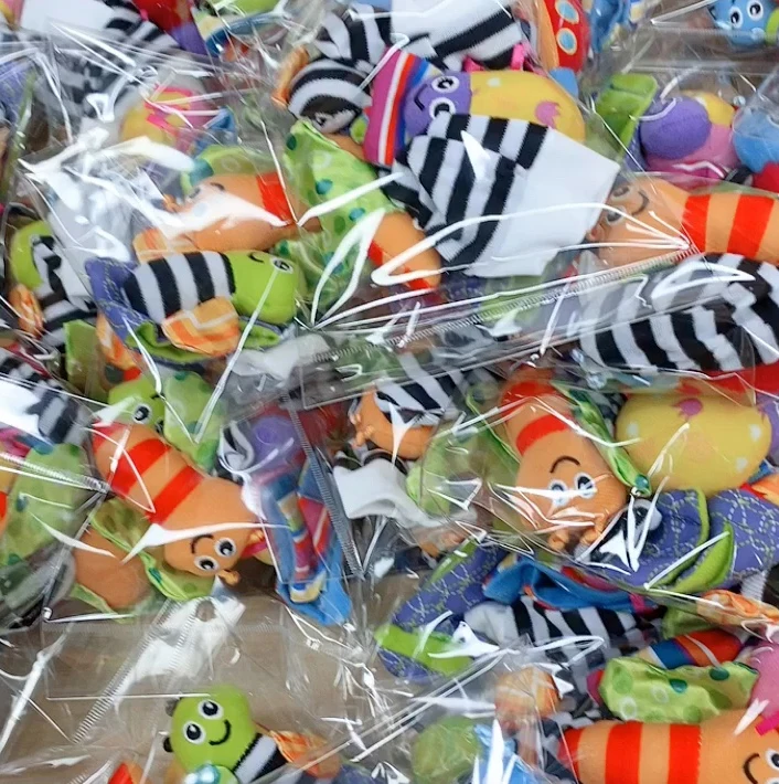 Baby Socks insect Infant Rattles Stuffed Toys Animal Wrist Strap