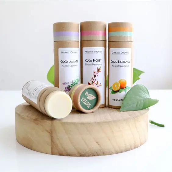 custom printing biodegradable eco kraft lipbalm cardboard cosmetic container push up paper tube for deodorant stick