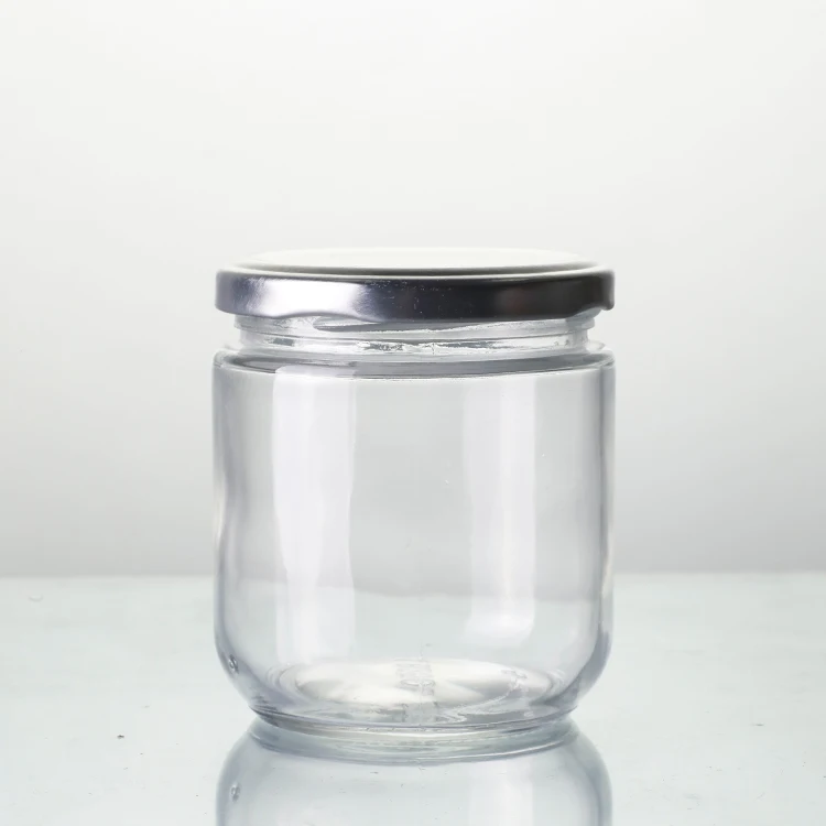 For Sale Reusable Clear Round 375ML 500ML 750ML Short Cylinder Tomato Chili Sauce Glass Jar with Lids