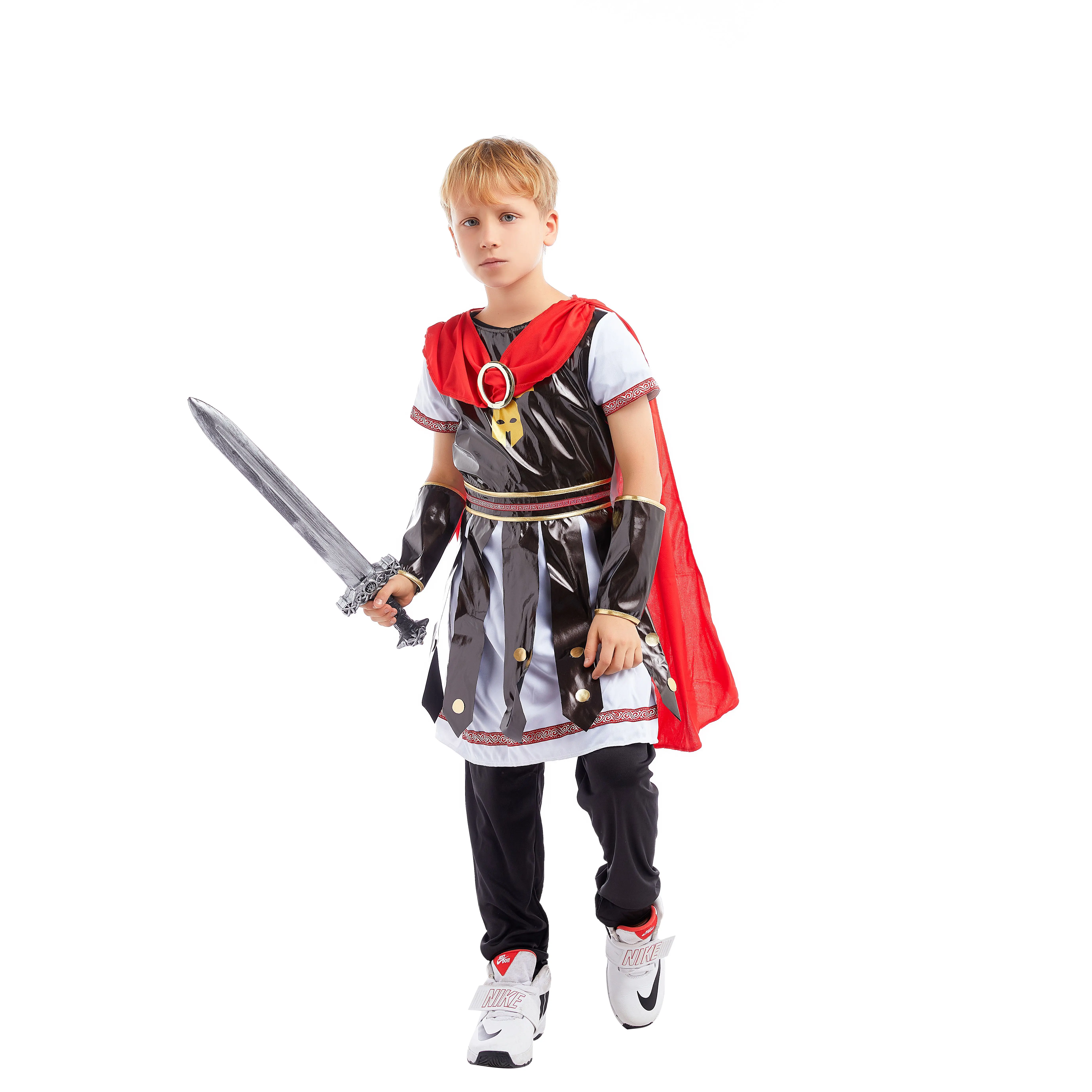 Halloween Cheap Medieval Roman Warrior Pirate Masquerade Carnival Fancy Suits Cosplay Costume For Kids