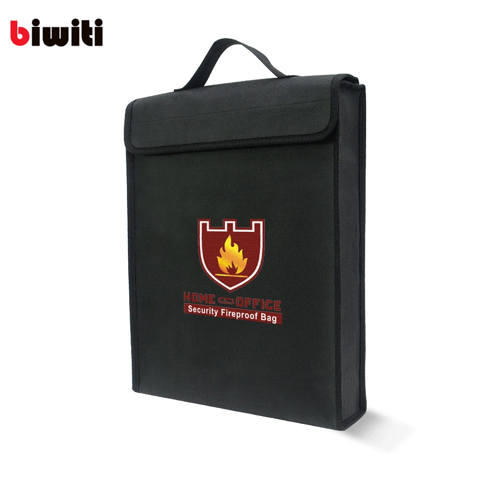 Custom Fire Resistant Document Bag Fireproof Water Resistant Money Cash Envelope Cards Passport Valuables Safety Bag with Handle