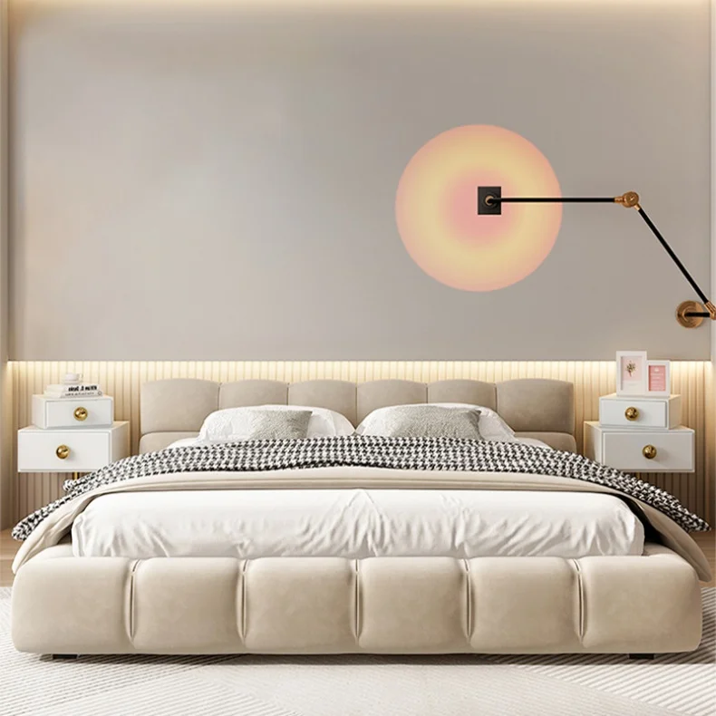 WESOME 2M New Arrival Good-Looking Modern Beds Bedroom Furniture Set Luxury Leather Bed Frame Double Bedroom Bed for Home