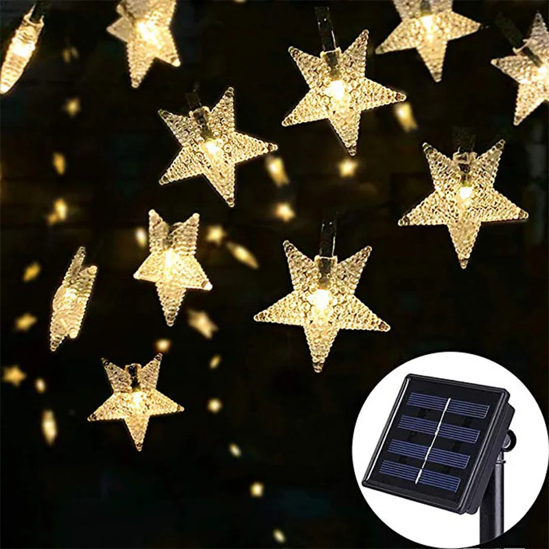 Solar Lamp 5m 7m 12m Star Power LED String Fairy Lights 6V Solar Garlands Garden Christmas Decor For Outdoor