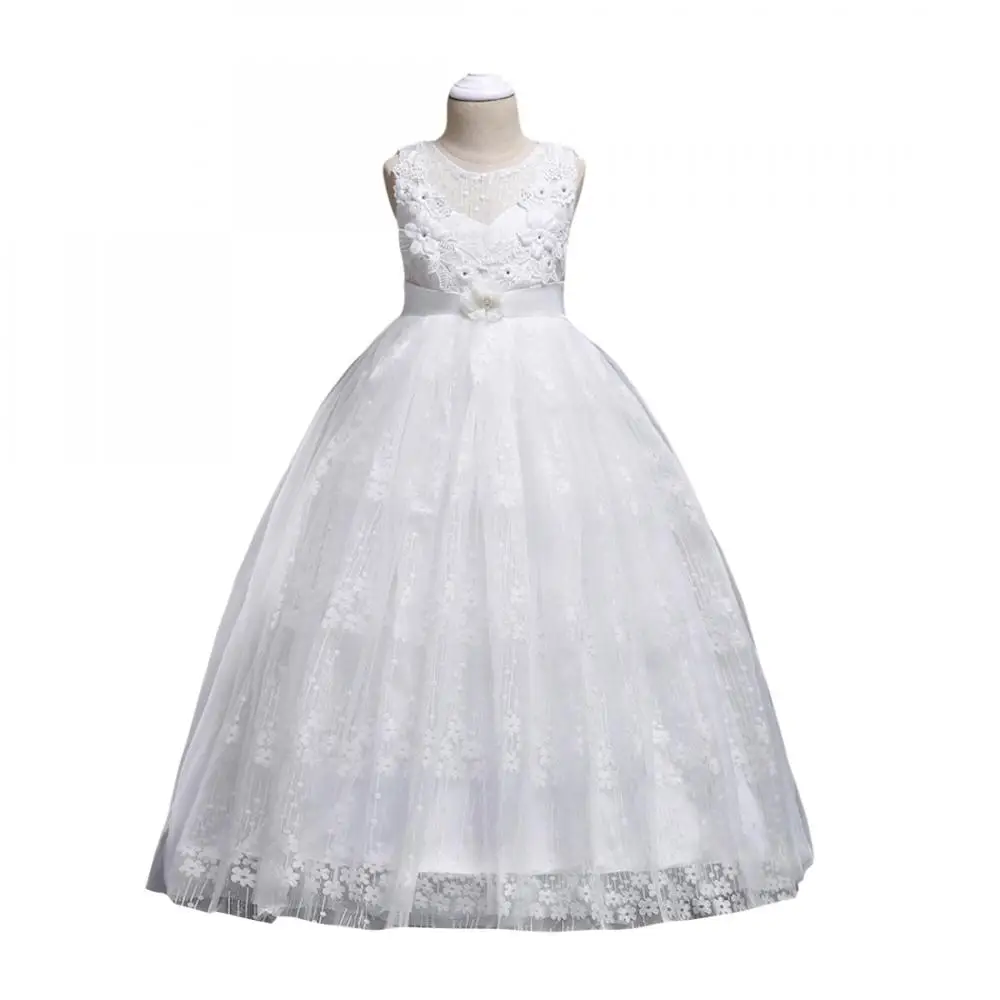 New Gauze & Polyester Ball Gown dress girl princess Girl One-piece communion dresses bowknot 206713