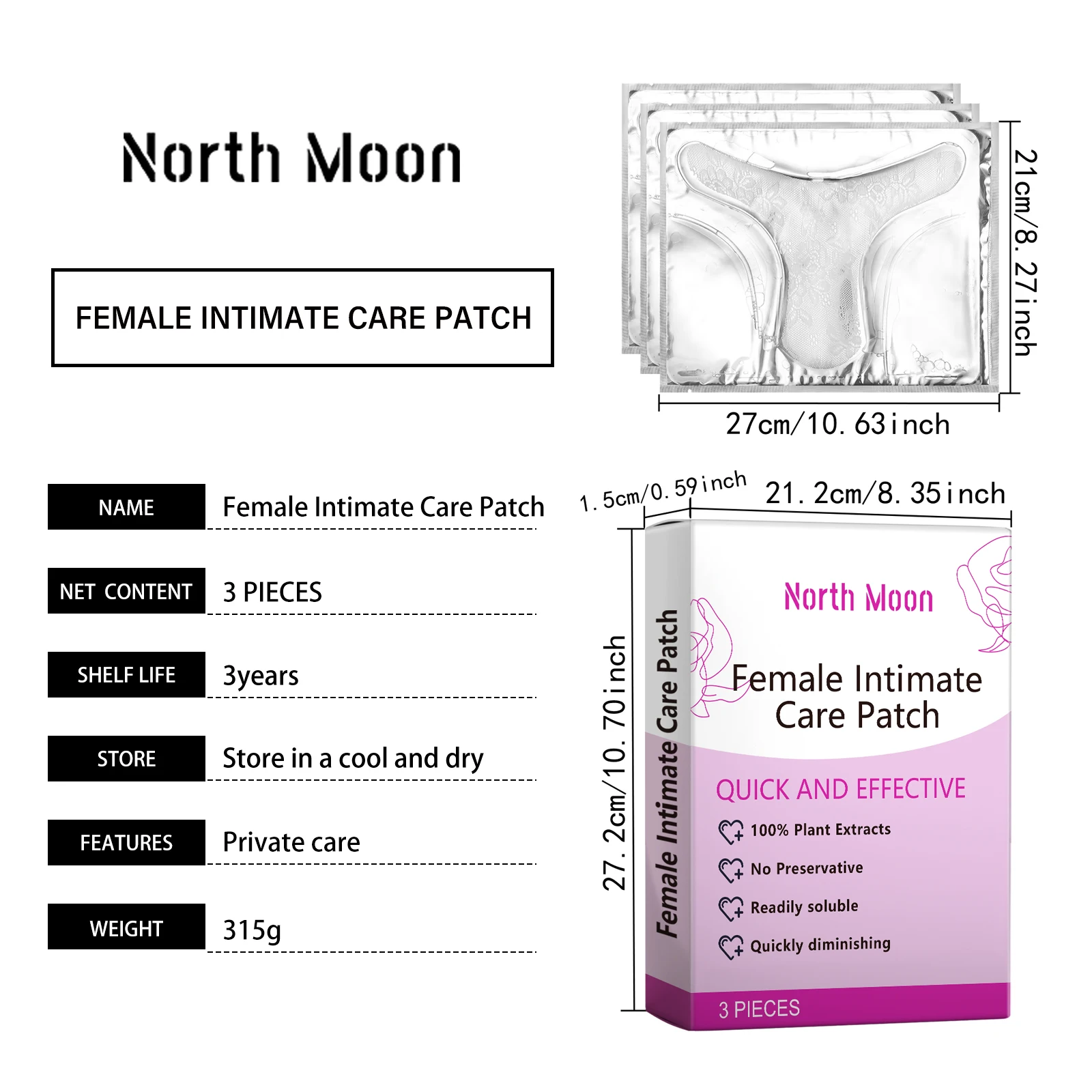 Repair No Preservatives Alcohol-Free Female Healthy Care Products Whitening T Pack Female Female Intimate Care Patch
