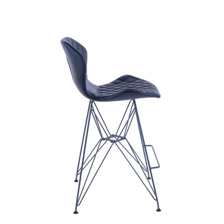 2022 Selling Well New Design Bar Chairs PU Leather Metal Frame Cafe Bar Stools