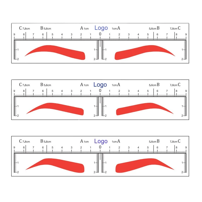 Private Label Microblading Brow Drawing Card PMU Eyebrow Stencil Sticker for Permanent Makeup Training Class