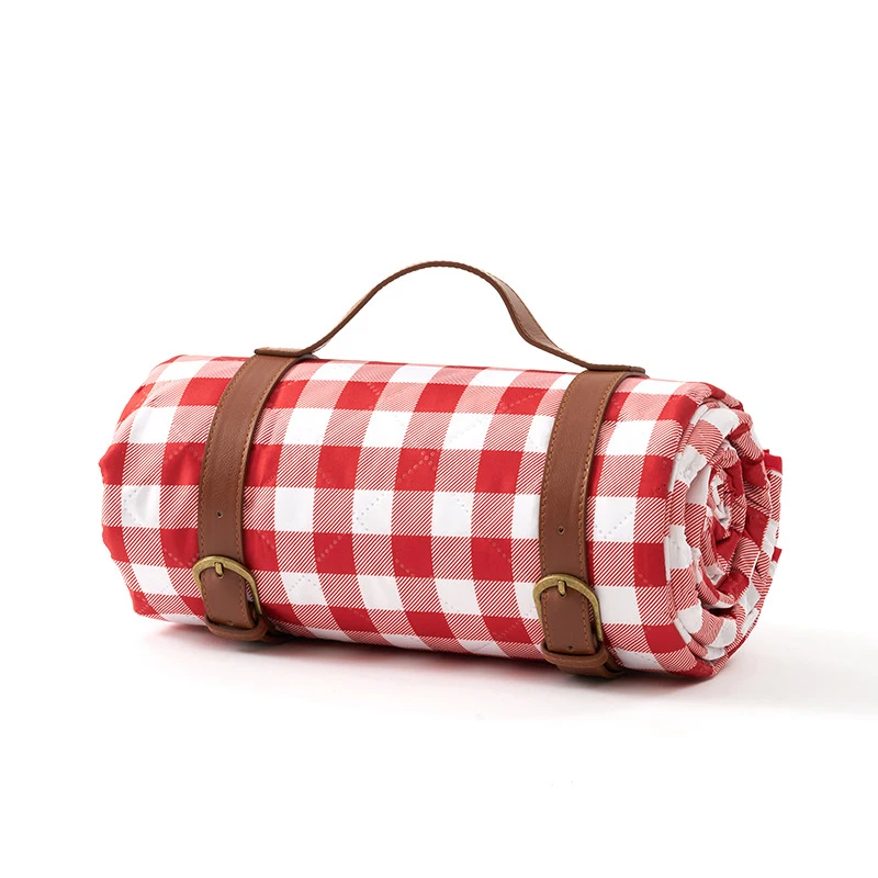 Плед для пикника, соломенный коврик для сиденья с кожаным одеялом, всесезонный универсальный портативный коврик для пикника