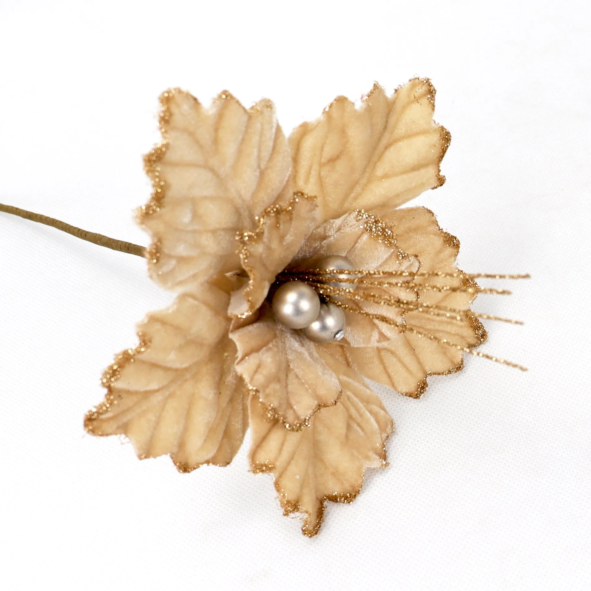 Wholesale Artificial Flower Christmas Decorative Floral Xmas Wreath Garland Accessories Handcrafting Poinsettia