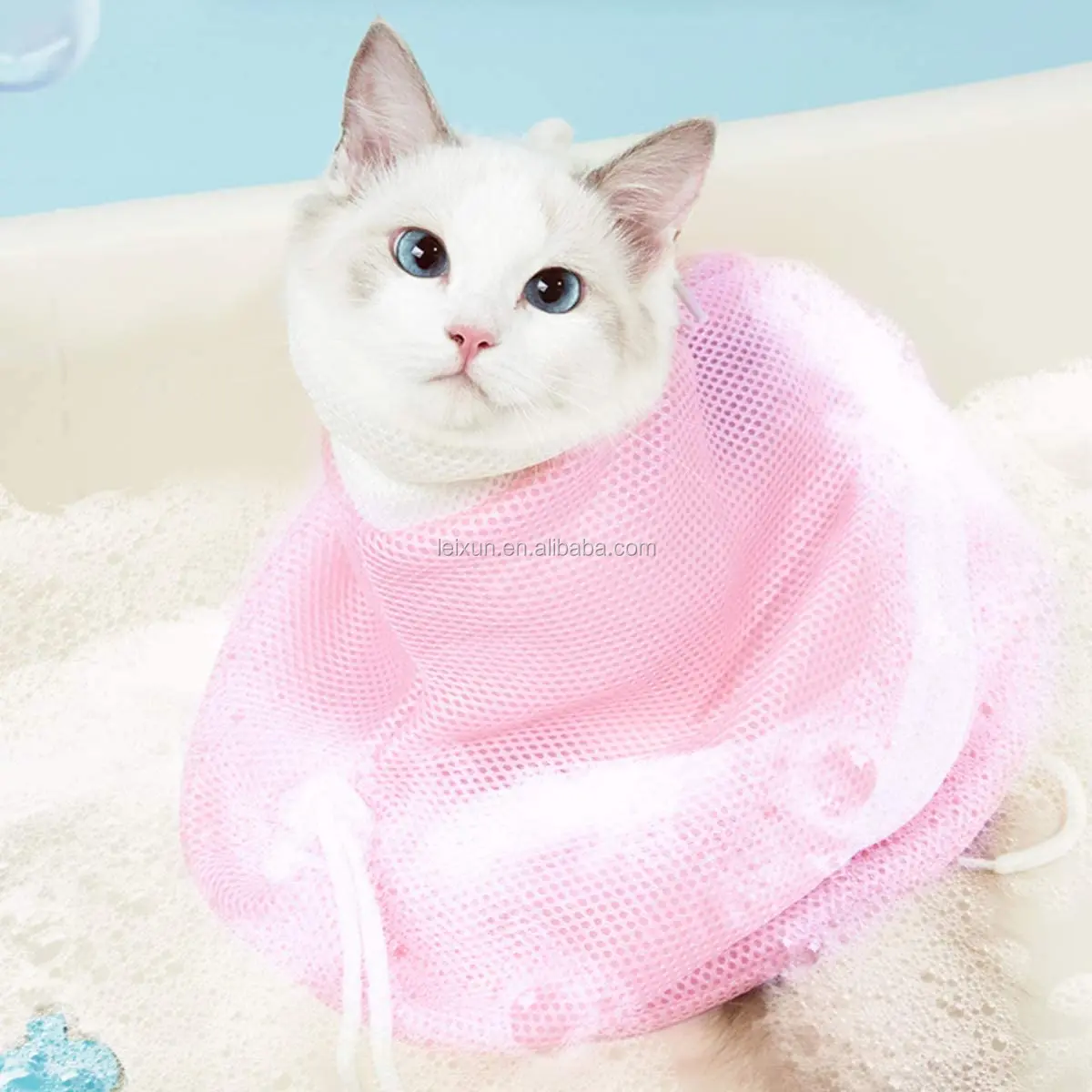 
Multifunctional djustable Breathable Anti-Bite and Anti-Scratch Restraint Bag Cat Washing Shower Bathing Bag with handle 