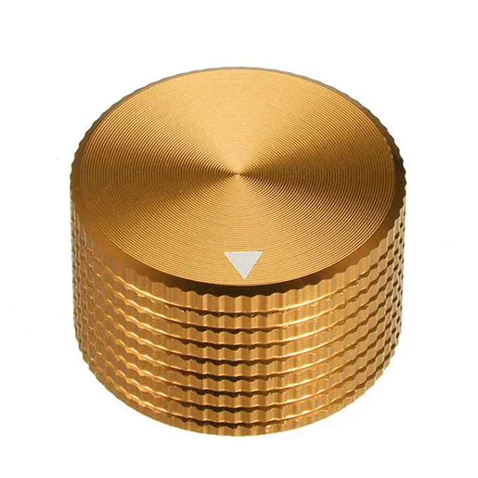 Обработанная на станке с ЧПУ красная алюминиевая ручка управления 20x14 мм белым окрашенным индикатором для гладкого вала