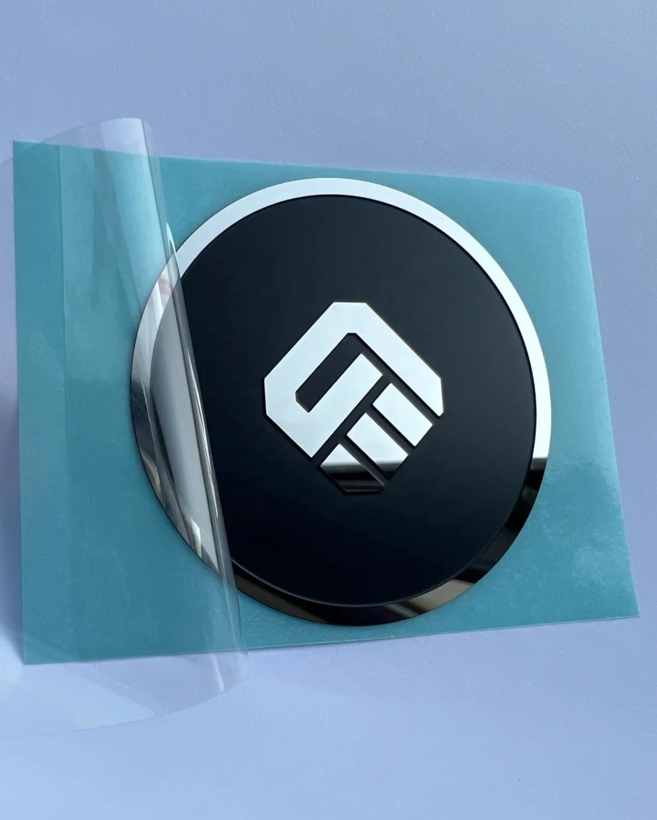 Gold Electroform Custom Metal logo Nickel Sticker Label