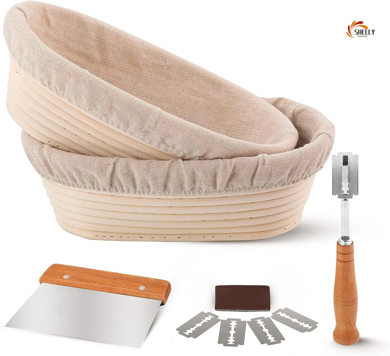 Hand Weaving Oval Banneton Bread Proofing Sourdough Basket Baking Supplies for Sourdough Bread Making Fermentation