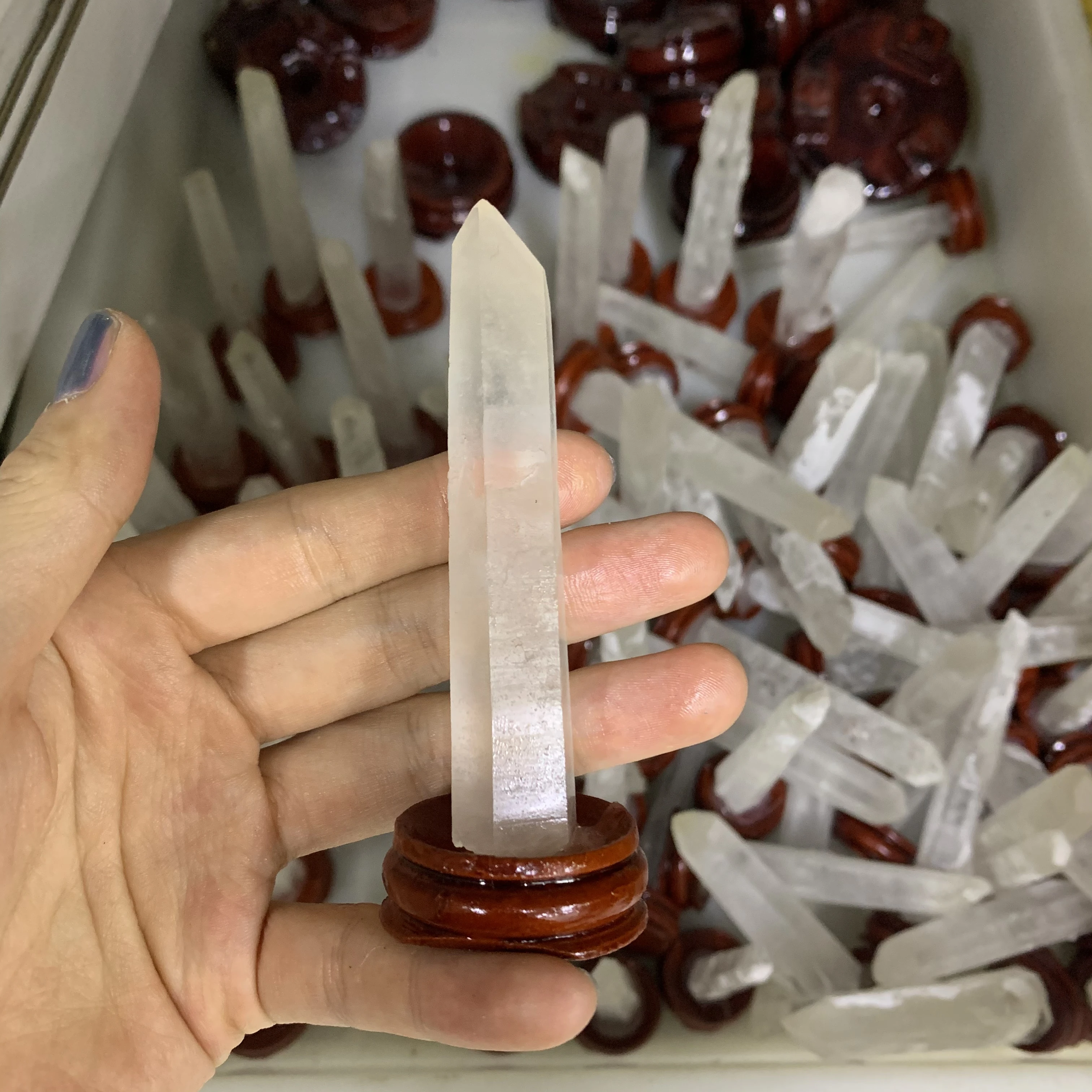 
Rough crystal point healing Lemurian Seed crystal wand clear quartz crystal point 