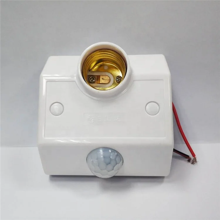 E27 PIR human motion sensor lamp holder with switch movement sensor bulb holder with adjustable