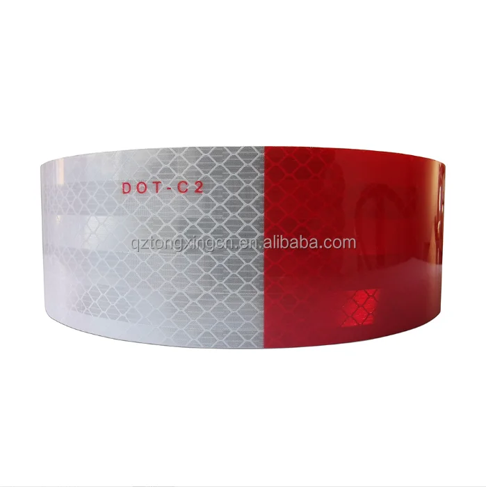 Safety Adhesive DOT--C2 DOT Red and White Prismatic Retro Reflective Reflector Tape Sticker for Vehicle Trailer Truck