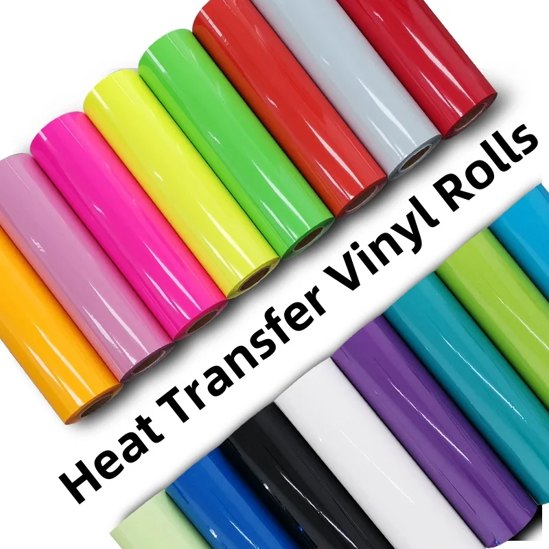 Original factory hot peel stickwer htv roll easy weed PU glossy with sticky heat transfer vinyl for clothes design