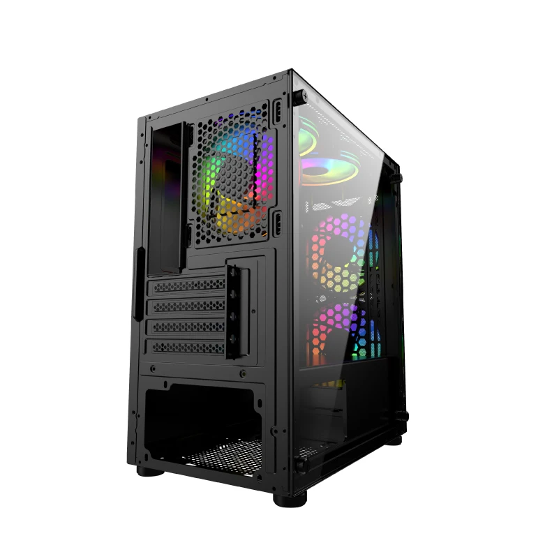 Customized PC Case for Gaming Mid Tower White Color with 280mm RGB Fan Computer Gaming Case