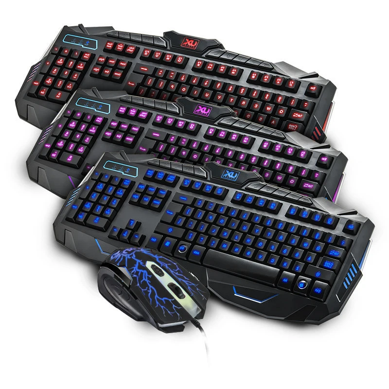 Hot Sale Gaming Keyboard and Mouse Headphone Combo LED Backlit Mechanical Keyboard Mouse Set