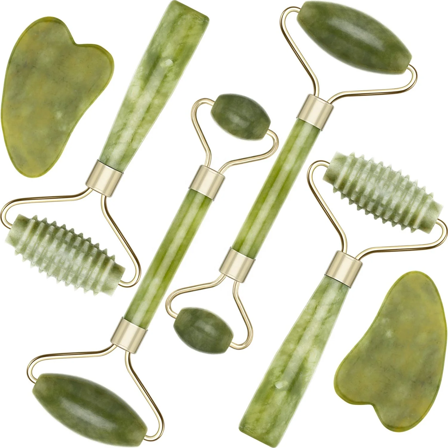 premium  mo vales rose quartz white mini original facial 3d pink electric green vibrating wholesale face jade roller