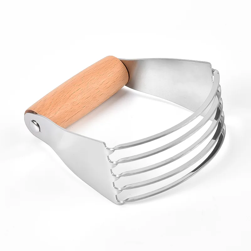 Dough Blender with Wooden Handle, Top Professional Pastry Cutter with Heavy Duty Stainless Steel Blades