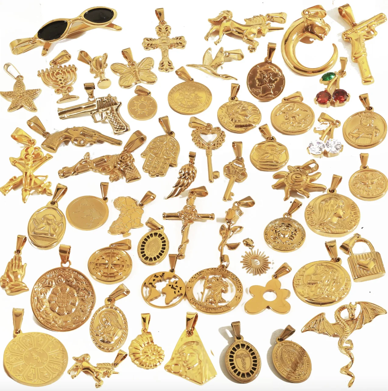 Good Quality Diy Pendant Charm Necklace Jewelry Making Stainless Steel Non Tarnish Gold Diy Charms For Necklaces