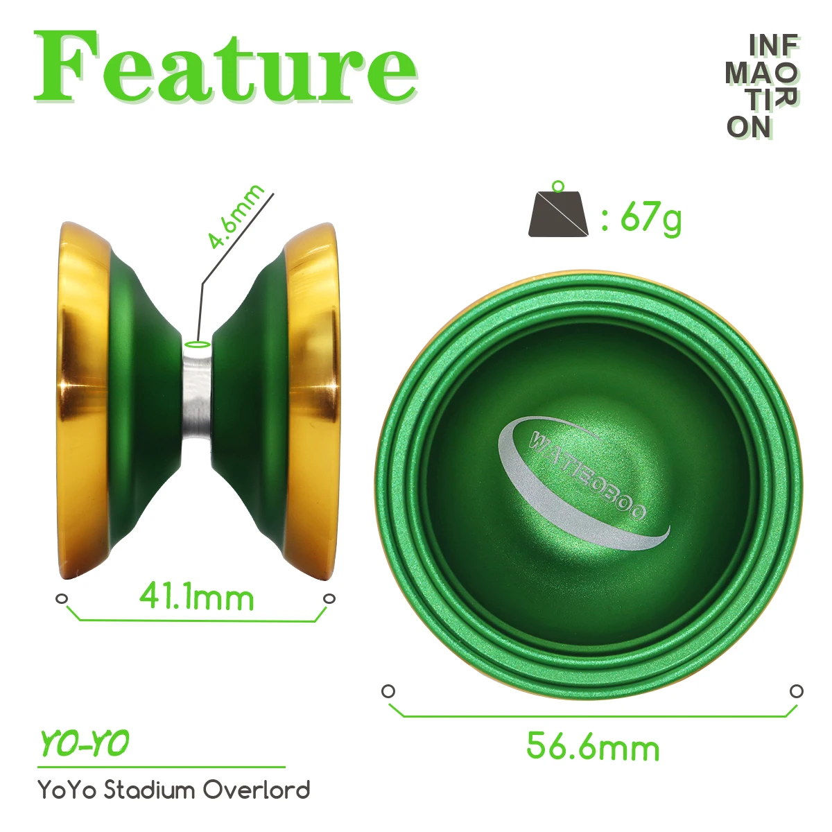 Professional Unresponsive Yoyo Aluminum Alloy Yo-Yo Ball Bearing for Kids Teenagers Adults Beginner Advanced Players