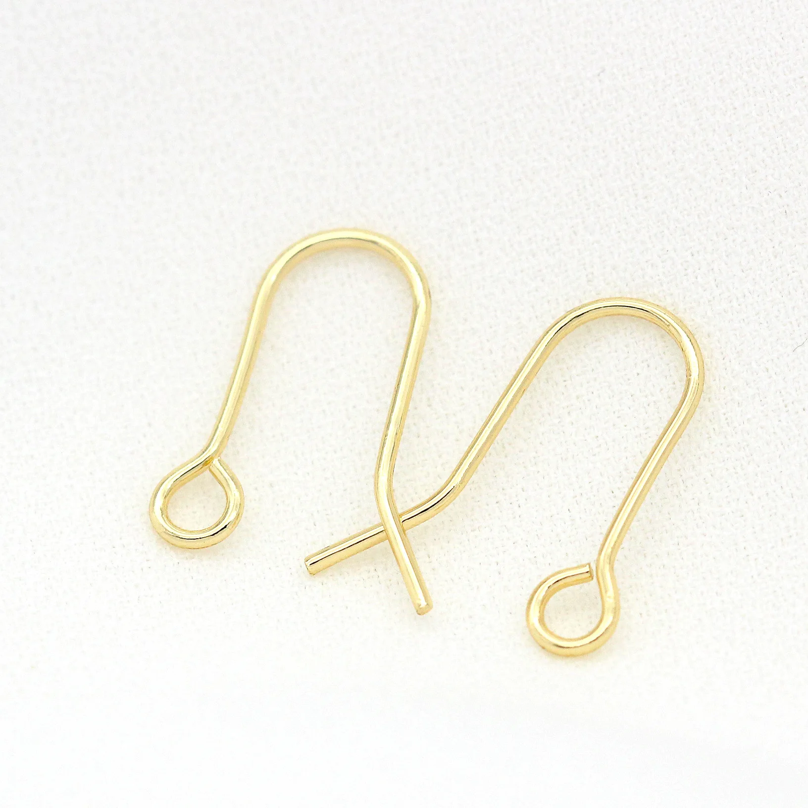 Factory Wholesale 14k Gold Plated Fish Hook Shaped Earrings Hooks
