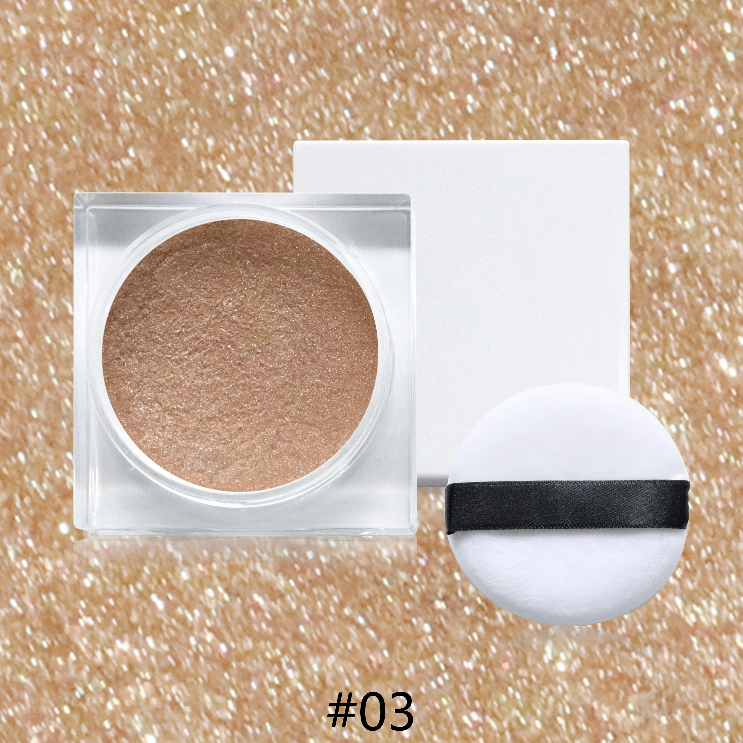 Custom Logo Shimmering Powder Body Glitter Face Highlighter Loose Matte Foundation Oil-Control Feature Makeup Fair Skin Tone