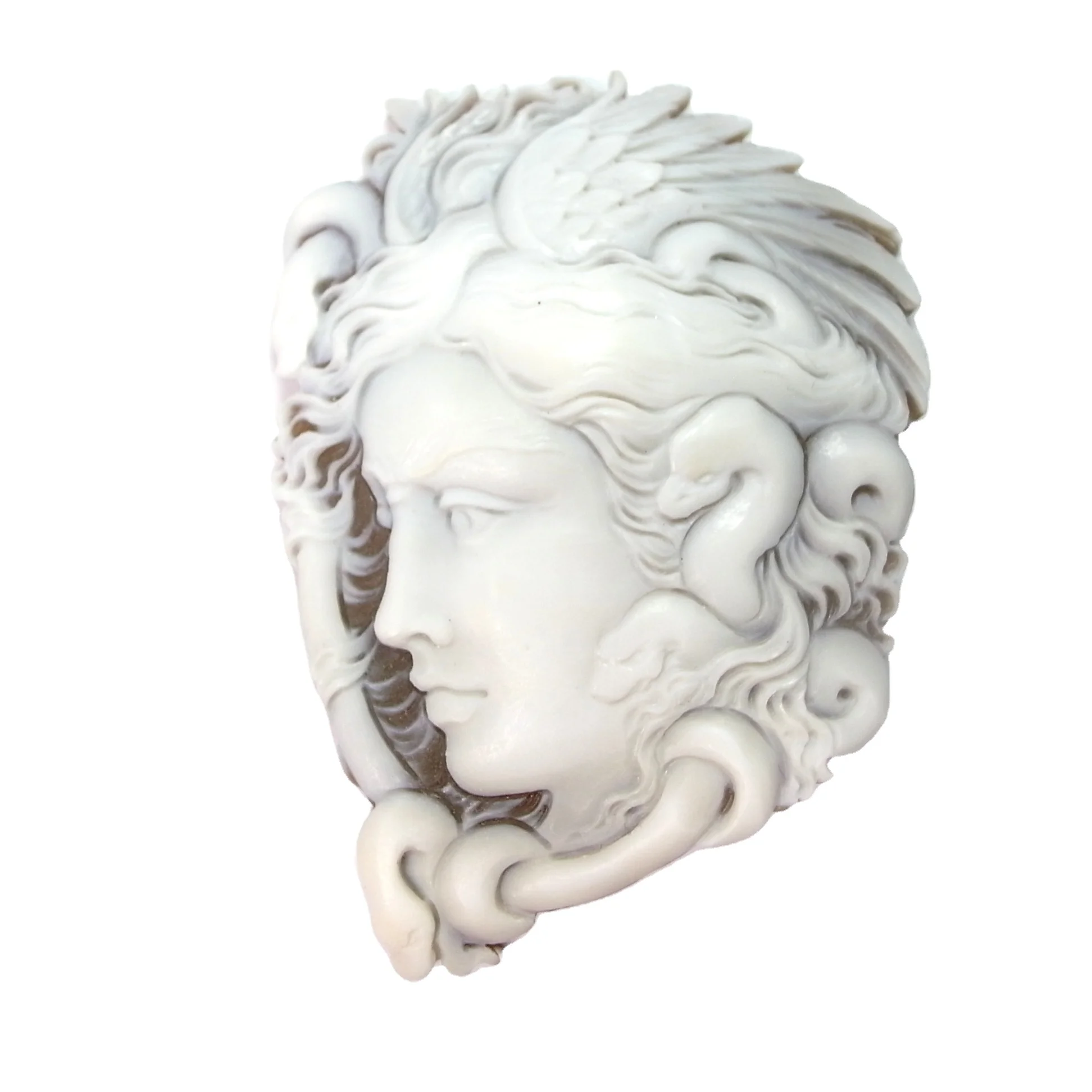 Loose Sardonyx Sea Shell Cameo from Torre del Greco Italy for jewelry making for wire sculpture bracelet necklace