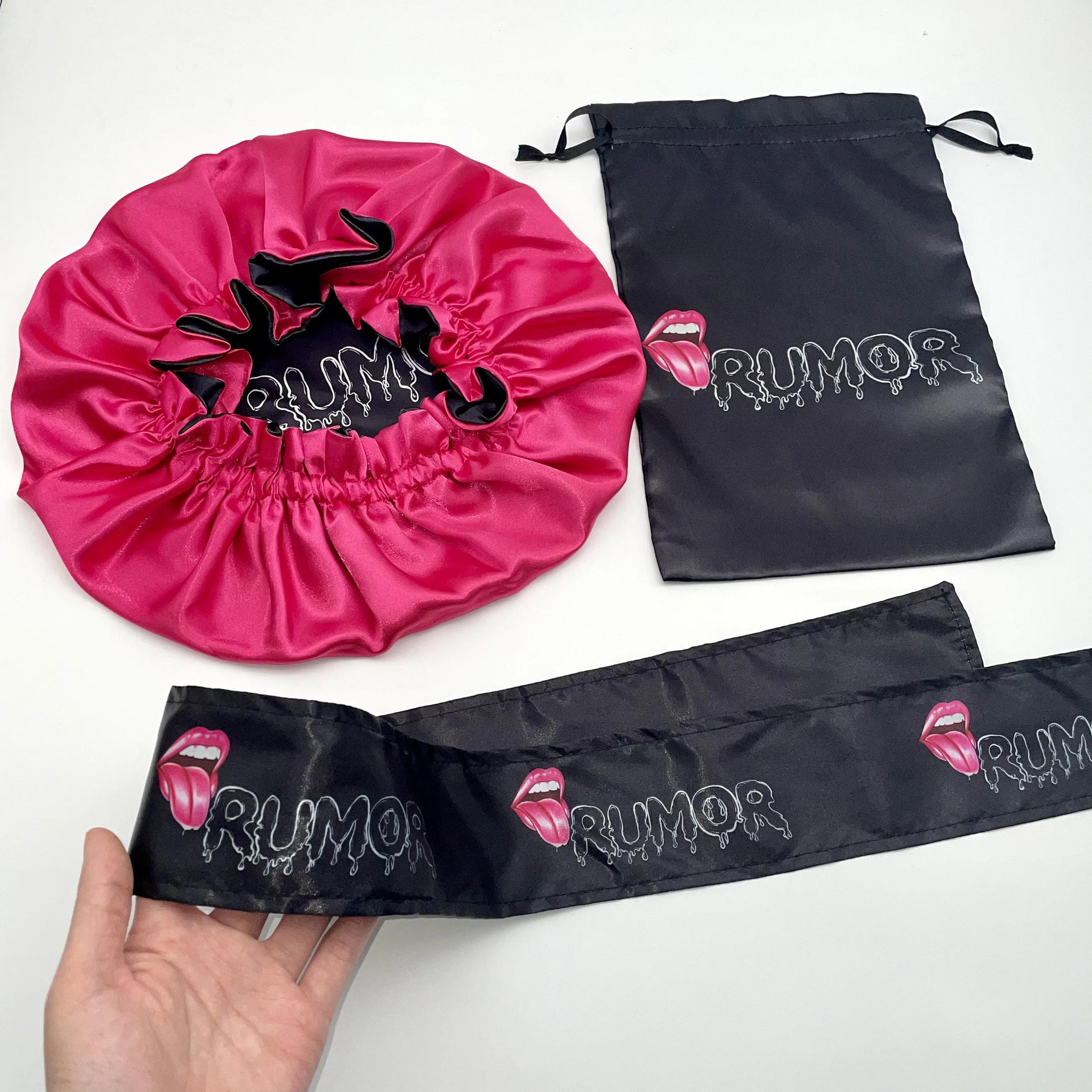 Good Quality Satin Headwrap Silk Edge Headbands Wrap for Women Custom Wig Bands with logo Wholesale