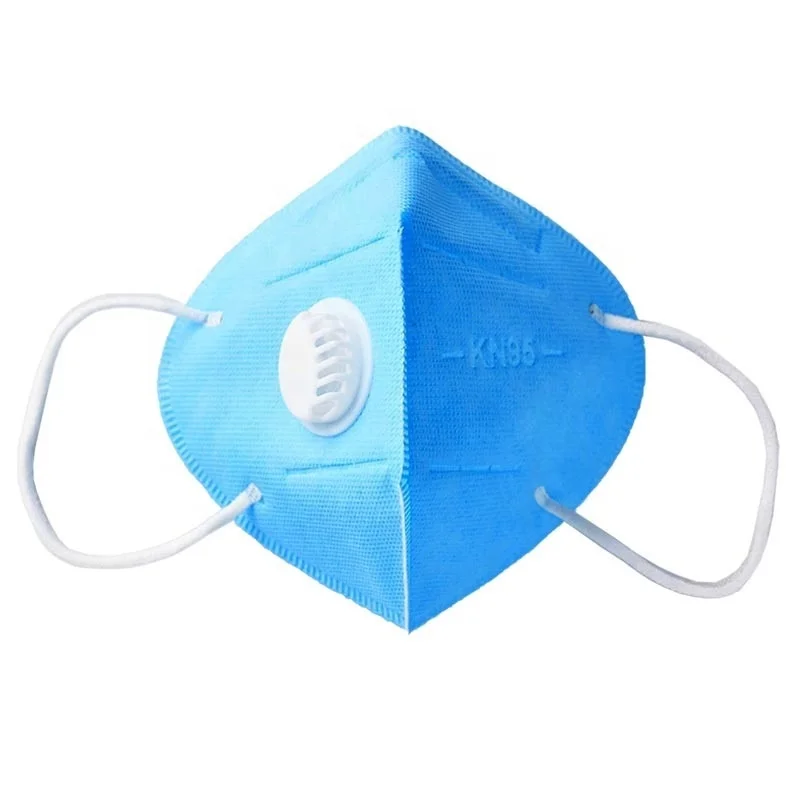 Blue KN95 Face mask adult respirator earloop with valve face disposable anti dust test Approved