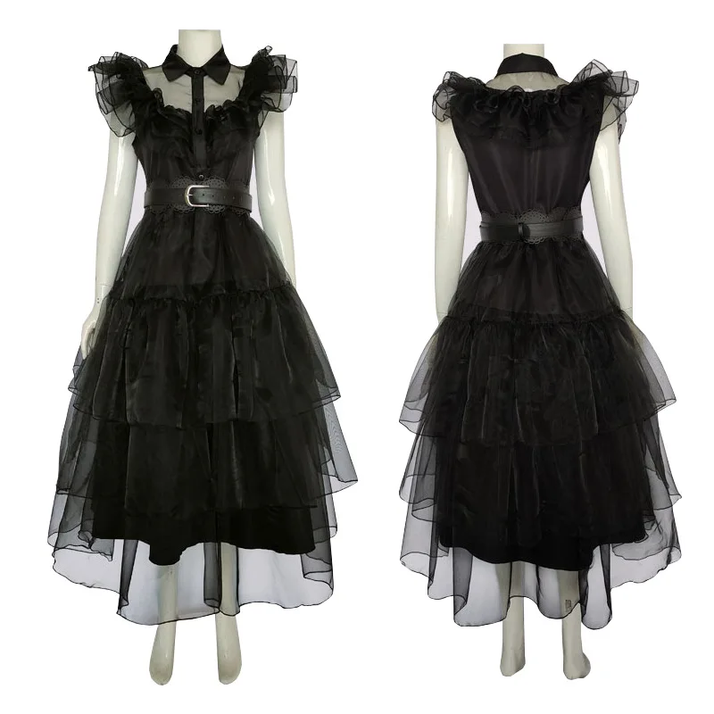 Wholesale Halloween Costume Adult Girls Wednesday Cosplay Clothing Children Long Dresses Costumes
